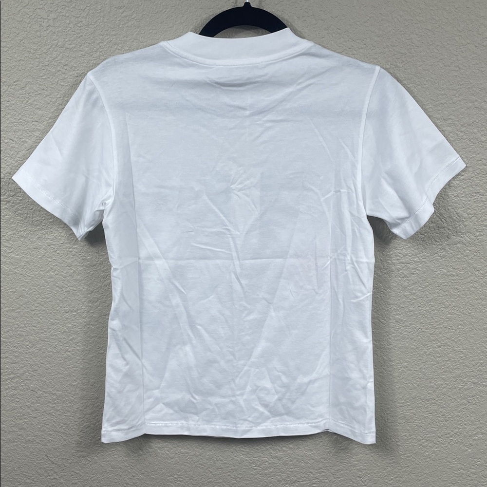 NWT Stella McCartney Collage Tassel Fringe White Logo Tee T Shirt Sz 42 - Picture 6 of 14